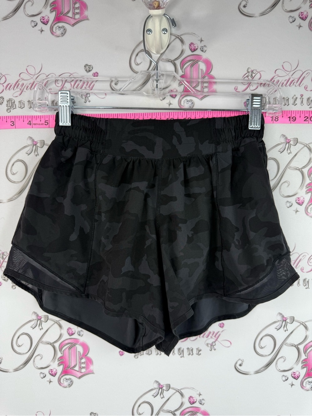 lululemon athletica shorts flowy mesh details Black Camo Running Shorts